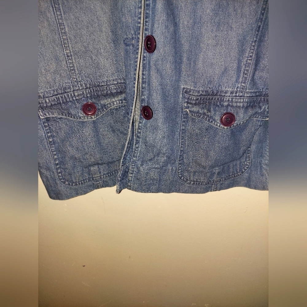Denim 24/7 EUC Jean Jacket. 3 Utility pockets. Super soft! - Picture 4 of 8